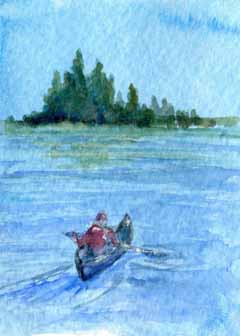 "Paddle" by Peg Ginsberg, Blue Mounds WI - Watercolor